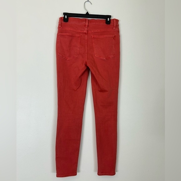 Madewell 9” High Rise Skinny‎ Cropped Button Fly Red Jeans Stretch Size 28T - Picture 6 of 9